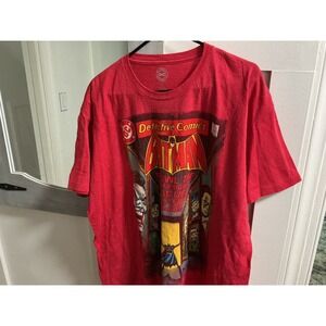 DC Comics Batman Detective Comics Graphic T-Shirt Mens XXL Red Short Sleeve Tee